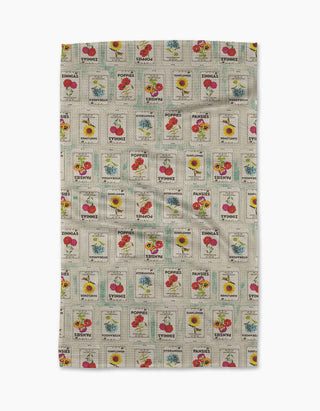 Geometry Flower Seed Packs Tea Towel