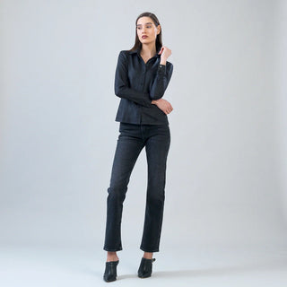 Clara Sunwoo Liquid Leather™ Button Front Blouse