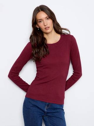 Charlie B Cotton Blend Ribbed Long Sleeve Top
