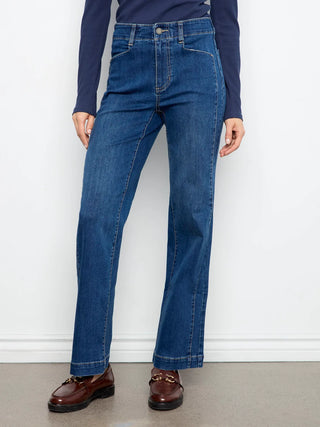 Charlie B Straight Leg Jeans with Front Panel Detail
