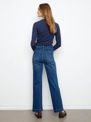 Charlie B Straight Leg Jeans with Front Panel Detail