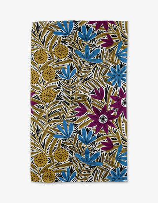 Geometry Teagan Dark Maroon Tea Towel
