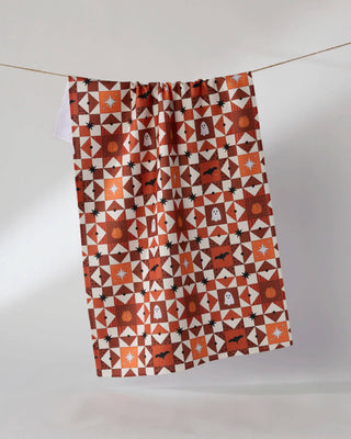 Geometry Quilt Work Tea Towel — Halloween