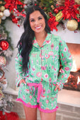 Jess Lea Pajama Set with Shorts in Decked in Ornaments