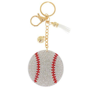 Crystal Rhinestone Sports Ball Fringe Keychain
