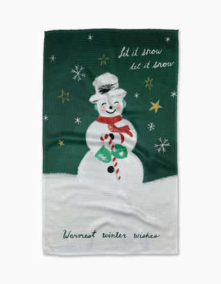 Geometry Vintage Snowman Tea Towel