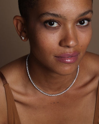 Baby Heiress Tennis Necklace - silver