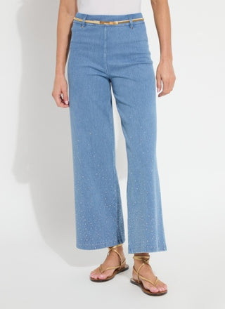Lyssé Erin Crystal Embellished Wide Leg Denim