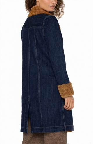 Liverpool Sherpa-Trimmed Notch Collar Jacket, 38-Inch Length