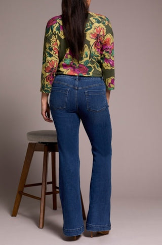 Tribal Audrey Pull-On Flare Jeans
