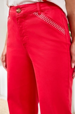 FLY FRONT PANT W/ EMB
