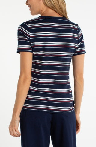 short slv v-neck knit tees