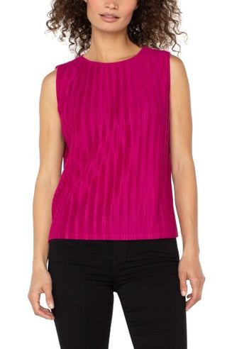 sleeveless crew neck knit top