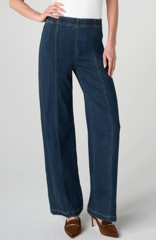 Liverpool High Rise Pull-On Wide Leg Pants with Seam Detail, 32-Inch Inseam