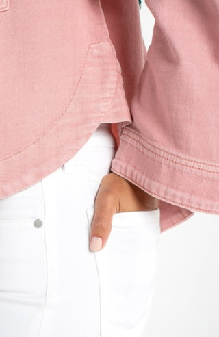 high/ low denim shacket