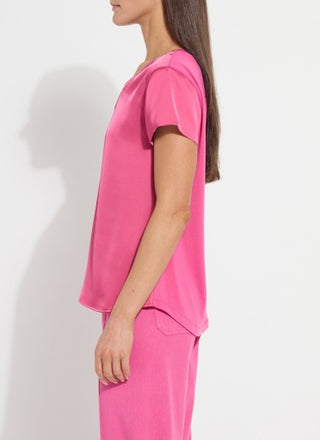 Lyssé Saori V-Neck Mixed Media Top