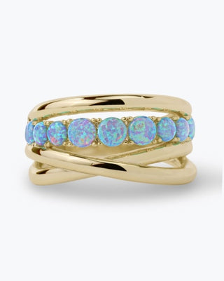 Oh She Fancy Stacked Blue Opal Rings