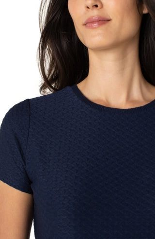 short slv crew neck tee w/ rib trim