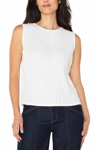 sleeveless crew neck knit top