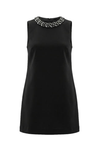 Liverpool Sleeveless Dress with Embellished Neckline
