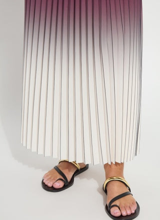 Lyssé Fortunata Packable Pleated Chiffon Midi Skirt