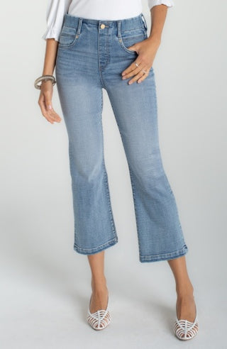 Liverpool Gia Glider Crop Flare Jeans with Tulip Back Slit