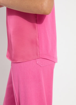 saori v neck mix media top Curvy