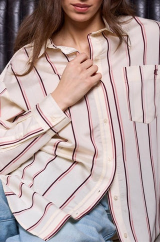 Tribal Oversized Shirt with Special Sleeve — Antique White