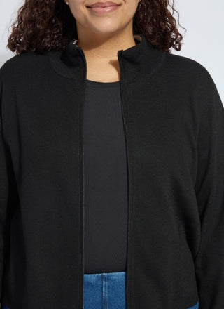 Lyssé Reversible Cashmere Zip-Up Cardigan, Curvy