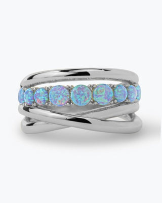 Oh She Fancy Stacked Blue Opal Ring