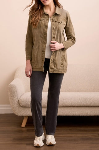 Tribal Denim Maxi Jacket