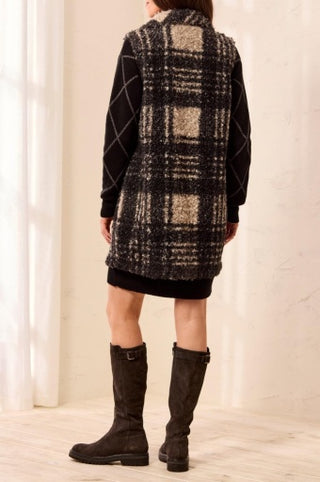 Tribal Button Front Vest in Fossil