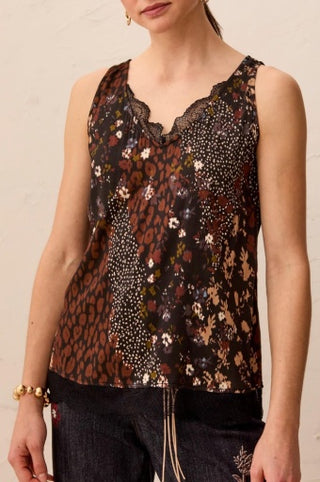 Tribal Lace Cami — Rustic Brown