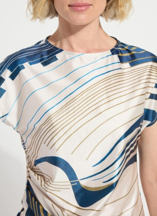 faride side pleated printed top