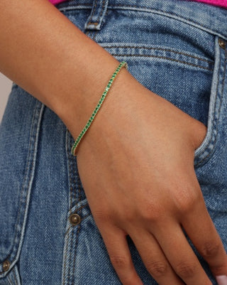 Baby Heiress Tennis Bracelet - Gold Emerald