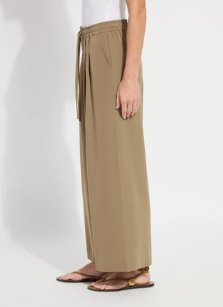 mae pleated drawstring wide leg pant