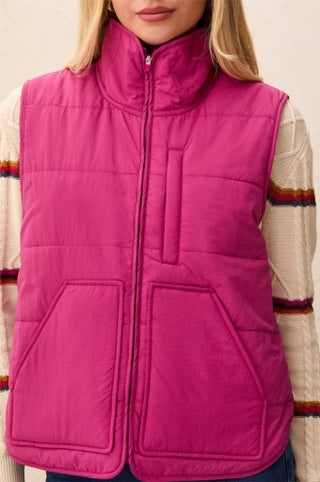 Packable Puffer Vest — Mulberry
