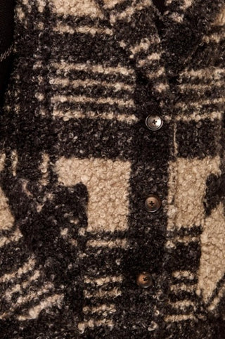 Tribal Button Front Vest in Fossil