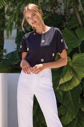 S/S TOP W/EMB