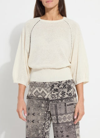 Lyssé Anabela Wide Sleeve Knit Linen Sweater