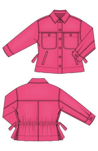 relaxed shacket w/ side ties