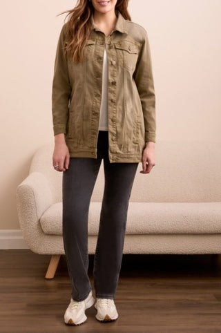 Tribal Denim Maxi Jacket