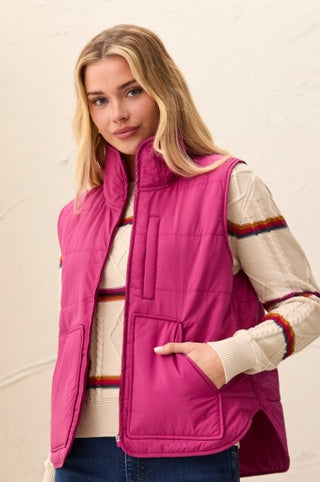 Packable Puffer Vest — Mulberry