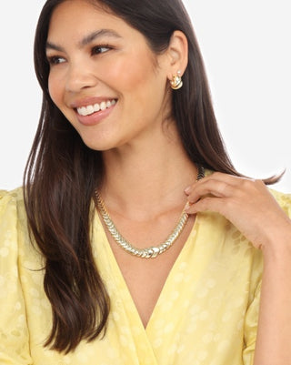 Serpent Herringbone Collar 18' Gold