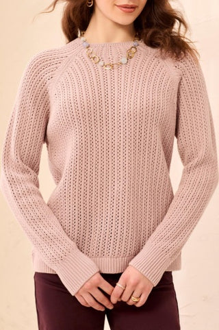 Tribal Long Sleeve Funnel Neck Sweater — Violet Ice