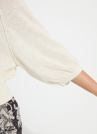 Lyssé Anabela Wide Sleeve Knit Linen Sweater