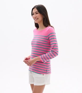 button breton - watermelon stripes