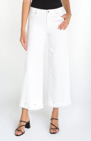 stride crop wide leg w/ embroidered hem 26'