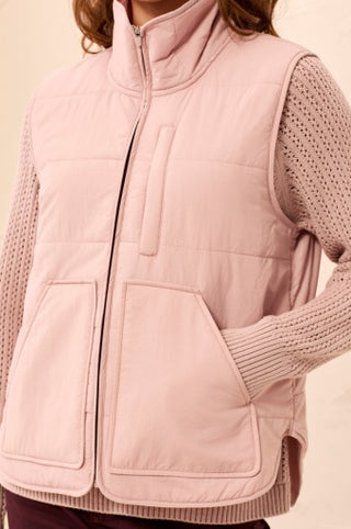 Packable Puffer Vest — Mulberry