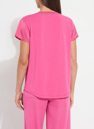 Lyssé Saori V-Neck Mixed Media Top